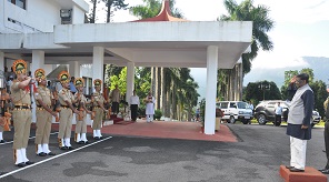 Guard of Honour presented by Indo Tibetan Border Police platoon on arrival of The Governor Shri V. Shanmuganathan at Raj Bhavan, Itanagar on 13th  September�2016.